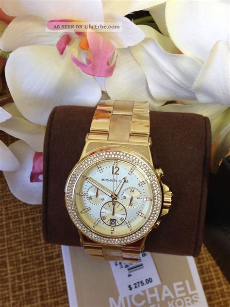 Michael Kors Mk5386 Damen Chronograph Glitz Gold Watch 